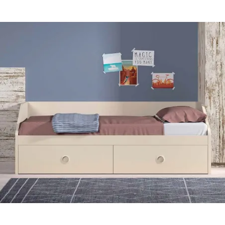 Sofá nido con cajones de ruedas