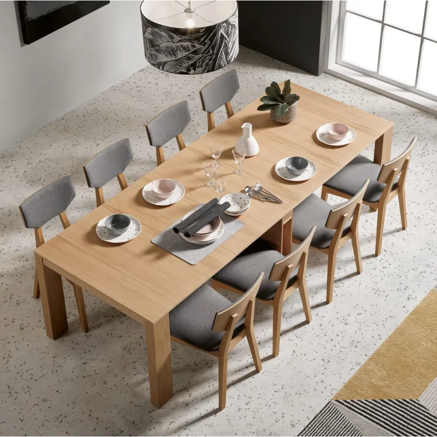 Mesa consola modelo Lumier Madera de Pemi cuatro extensibles