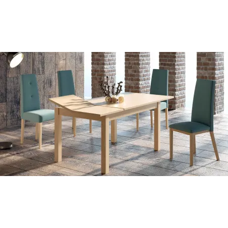 MESA COMEDOR EXTENSIBLE DESLIZANTE LIBRO ECONÓMICA EN MADERA