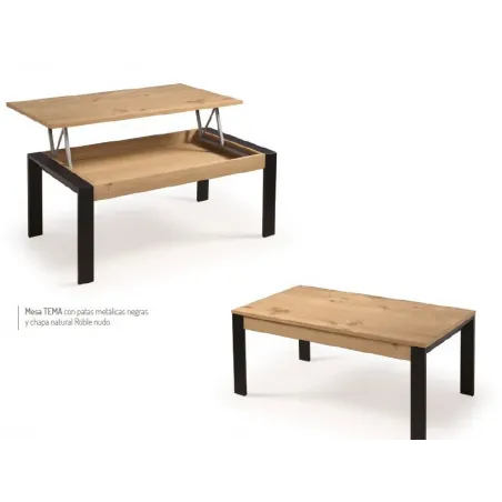 Mesa centro Tema melamina elevable a 65 cm.