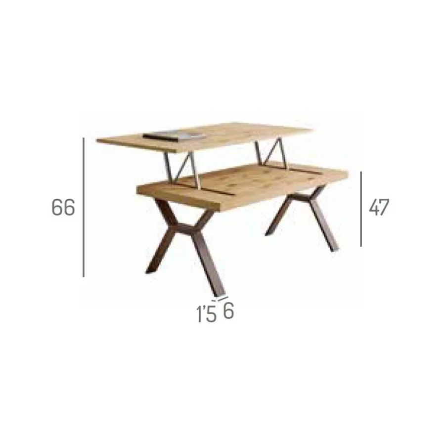 Mesa centro Elsa elevable Melamina