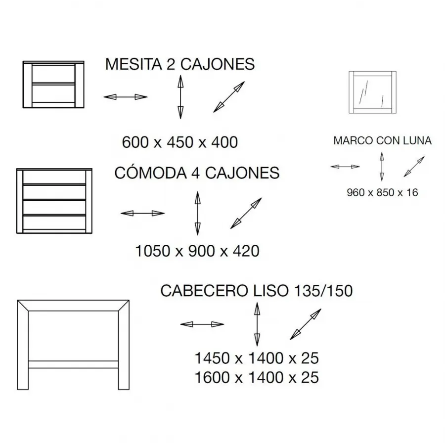 dormitorio chapado en roble natural