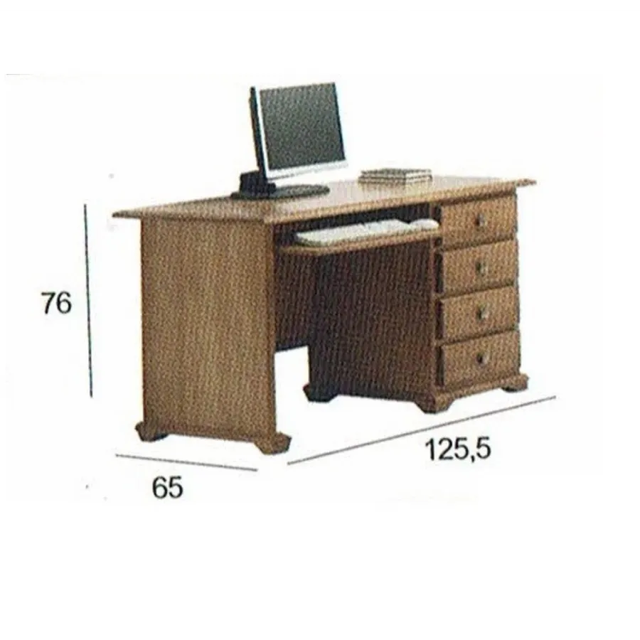 Mesa de estudio colonial modelo Maya en madera maciza