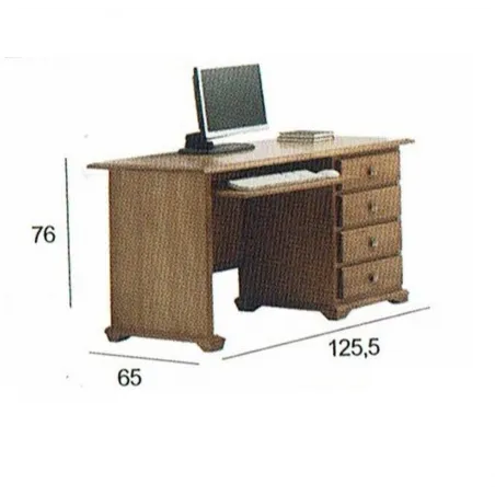 Mesa de estudio colonial modelo Maya en madera maciza