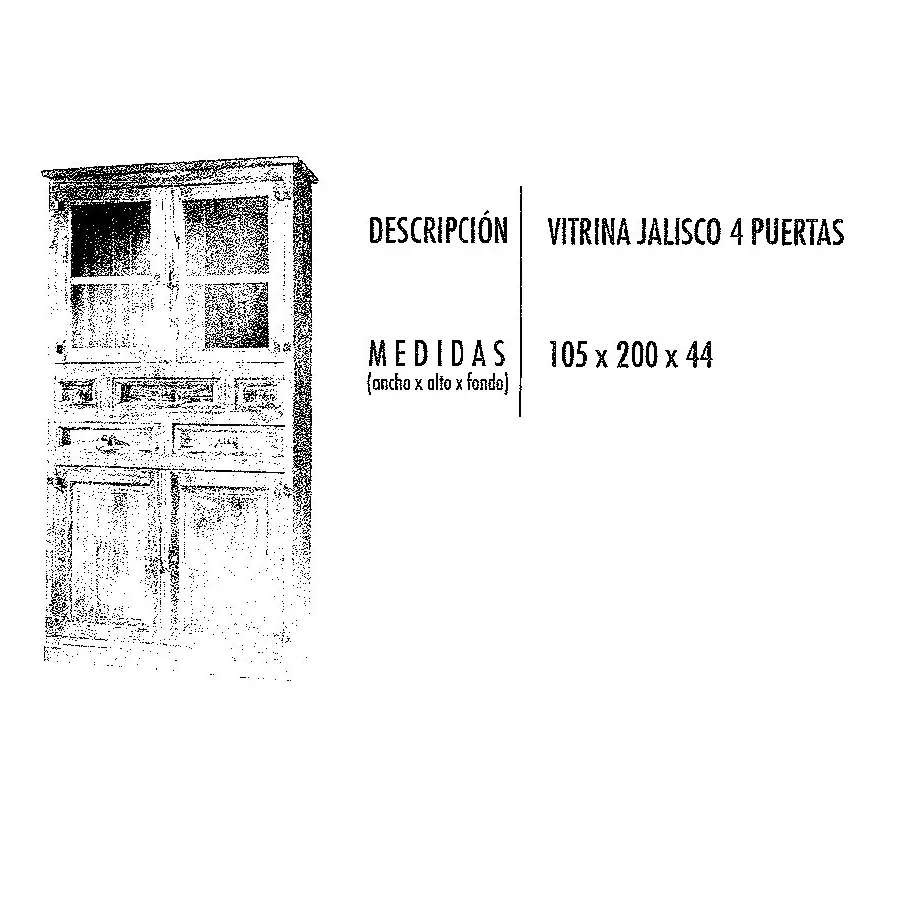 VITRINA JALISCO CUATROVPUERTAS MEXICANO