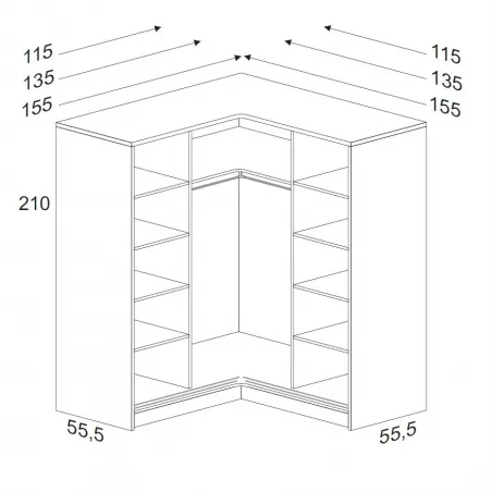 Armario rincón corredera varias medidas