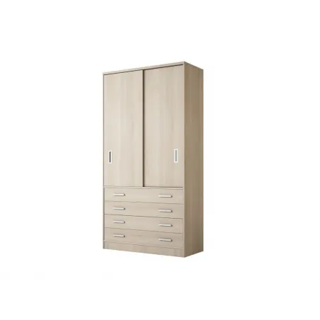 Armario corredera cuatro cajones vistos