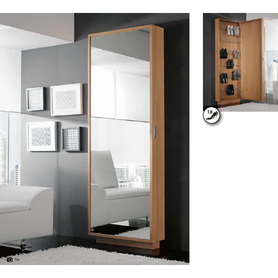 Entradita zapatero con puerta y espejo 74