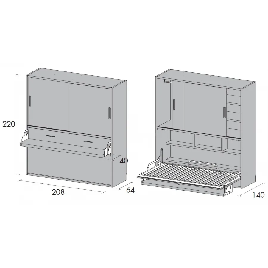Cama abatible con escritorio y armario en MuebleDescanso El Viso Málaga