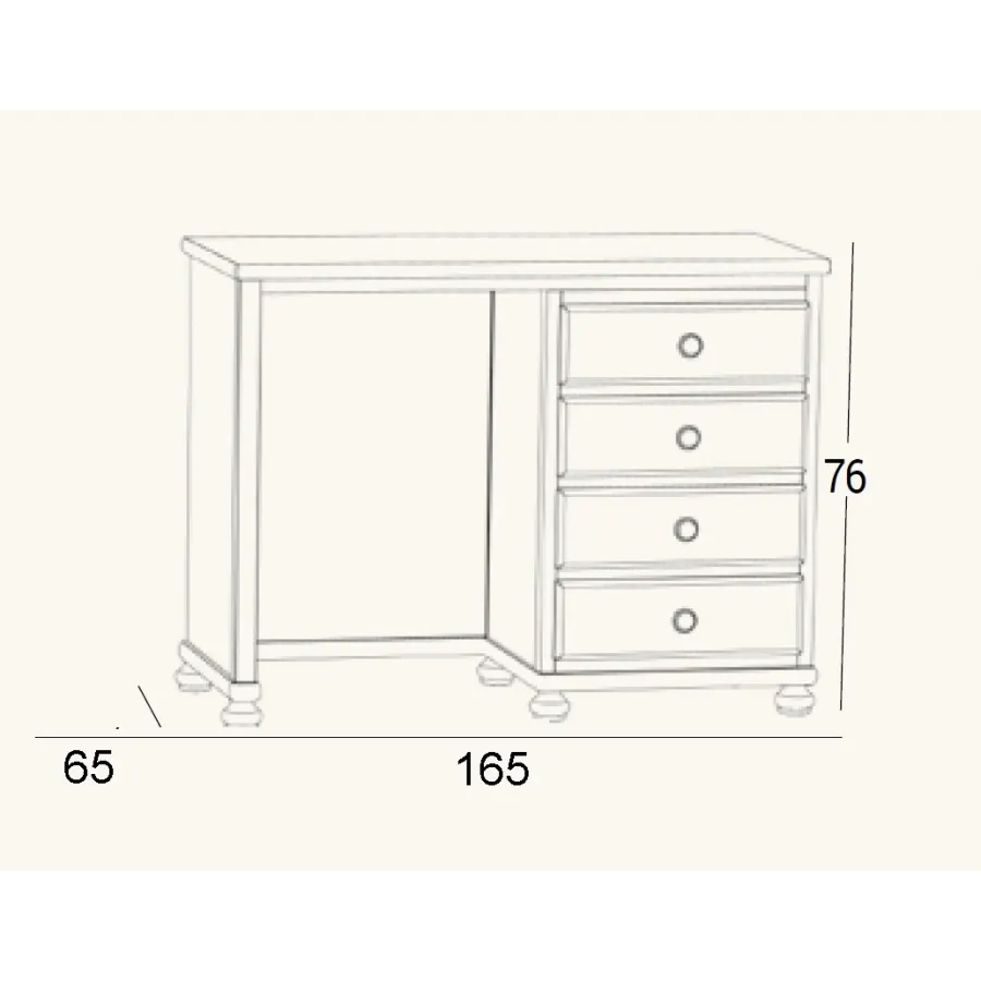 Mesa de estudio de madera maciza