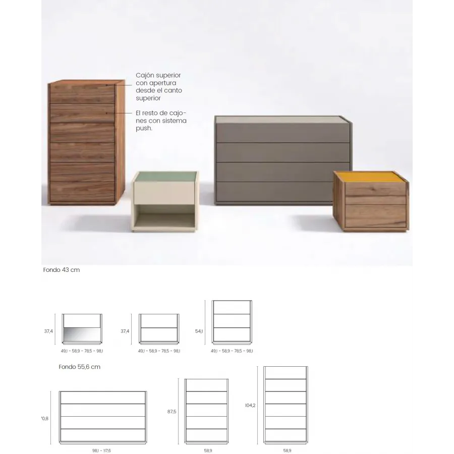 Composición con armarios tapizada