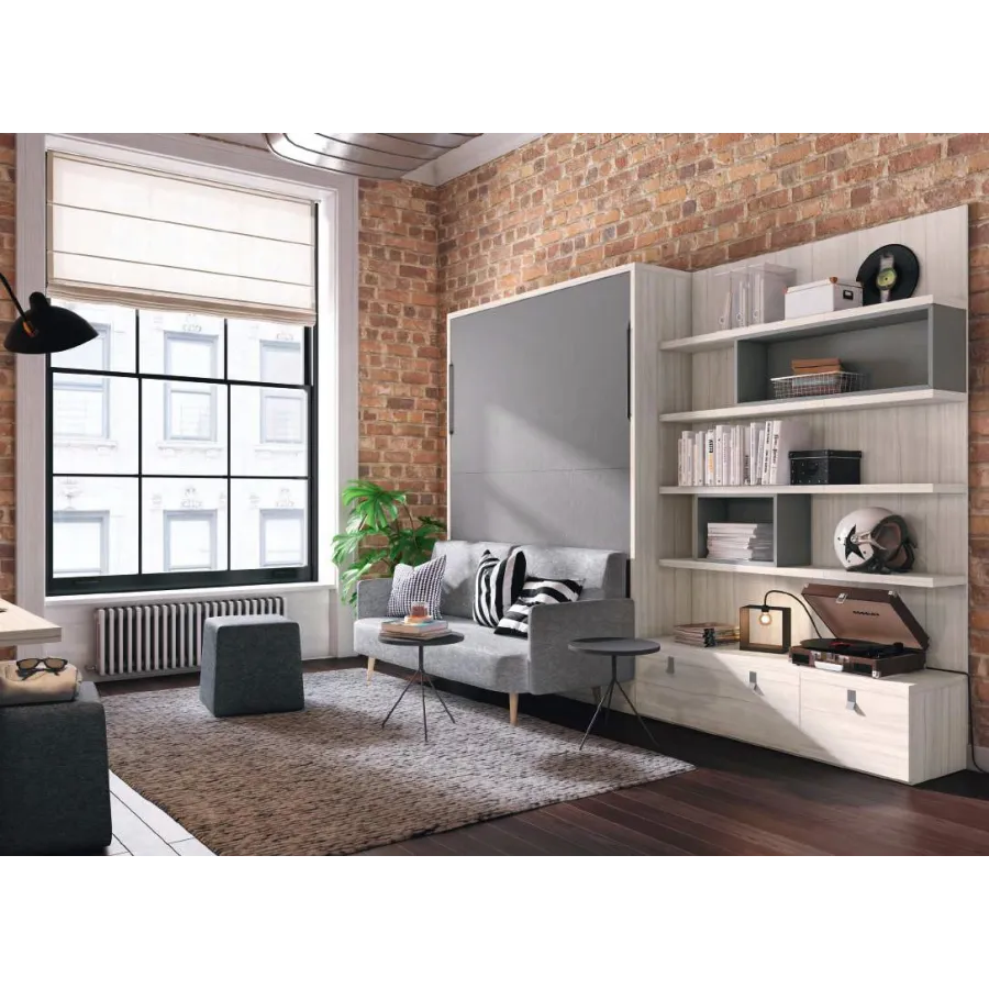 Cama abatible vertical con sofá f43