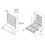 Cama abatible vertical con sofá f43