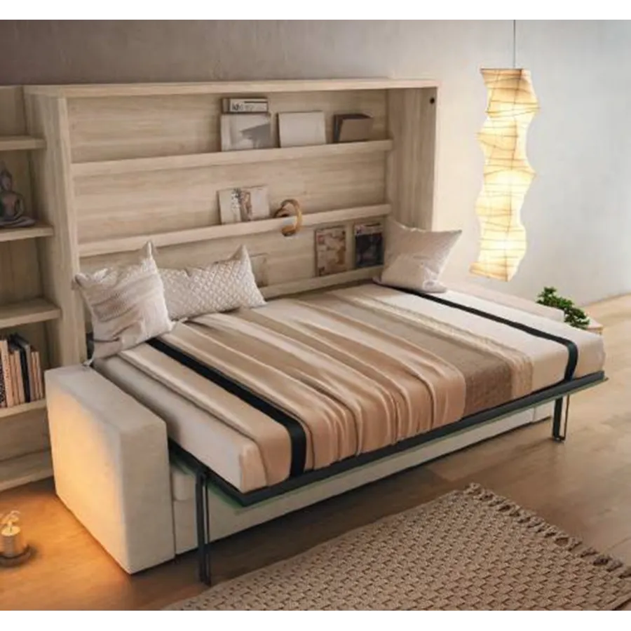 Cama abatible horizontal con sofá f43