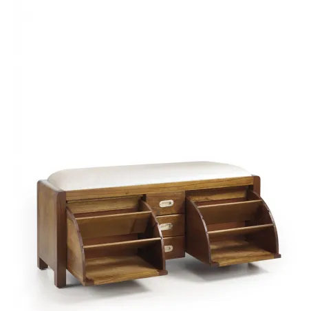 ZAPATERO FLASH 2 CAJONES 2 PUERTAS ABATIBLES en madera mindi