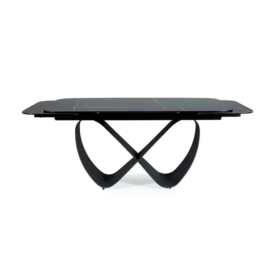 Mesa de comedor extensible porcelánico negro Infinity