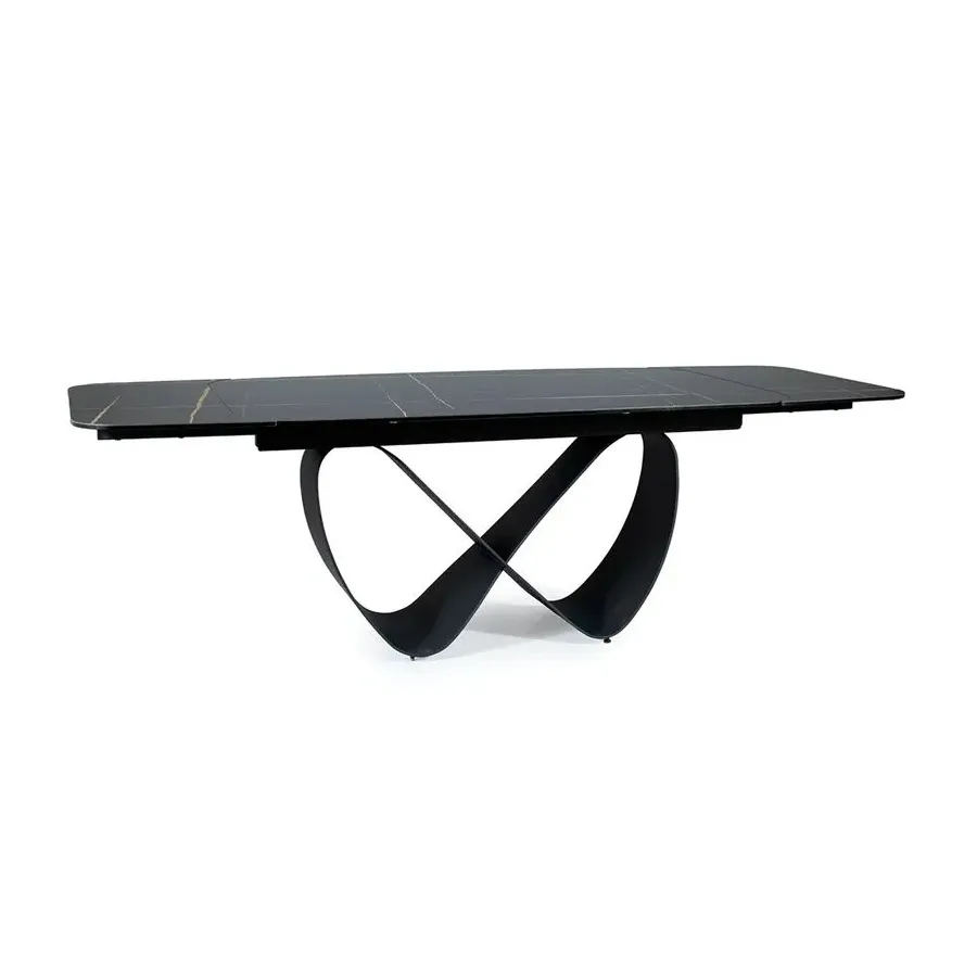 Mesa de comedor extensible porcelánico negro Infinity