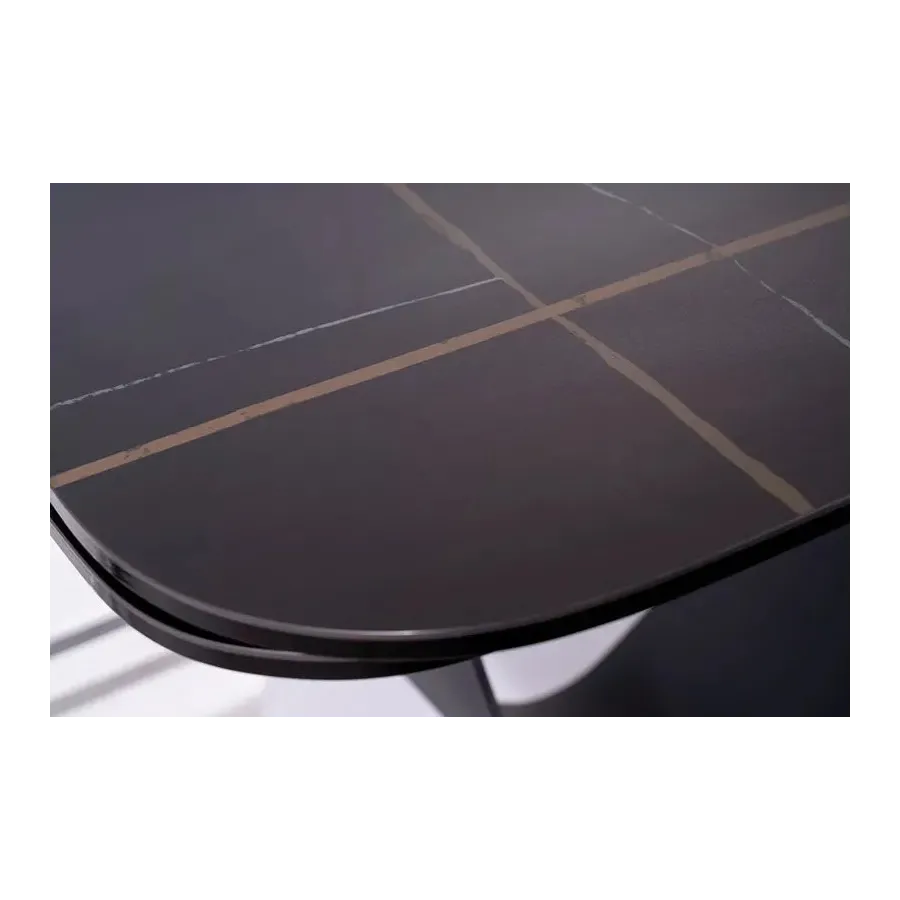 Mesa de comedor extensible porcelánico negro Infinity