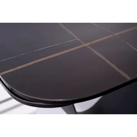 Mesa de comedor extensible porcelánico negro Infinity