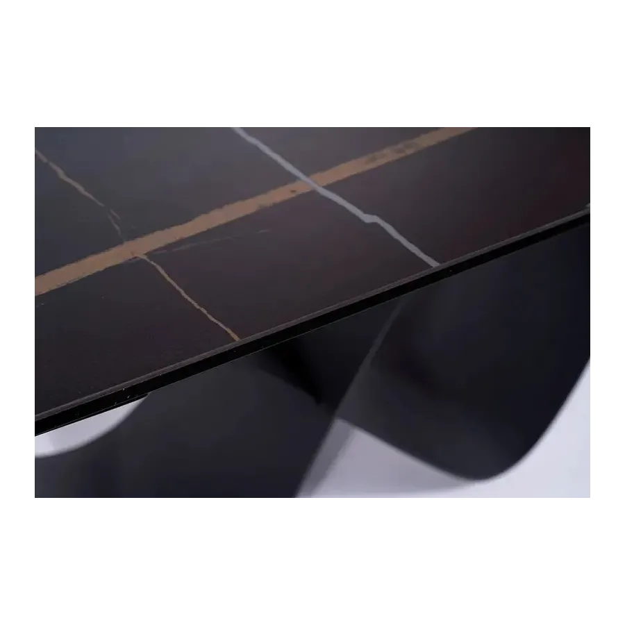 Mesa de comedor extensible porcelánico negro Infinity
