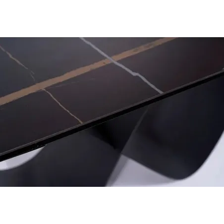 Mesa de comedor extensible porcelánico negro Infinity