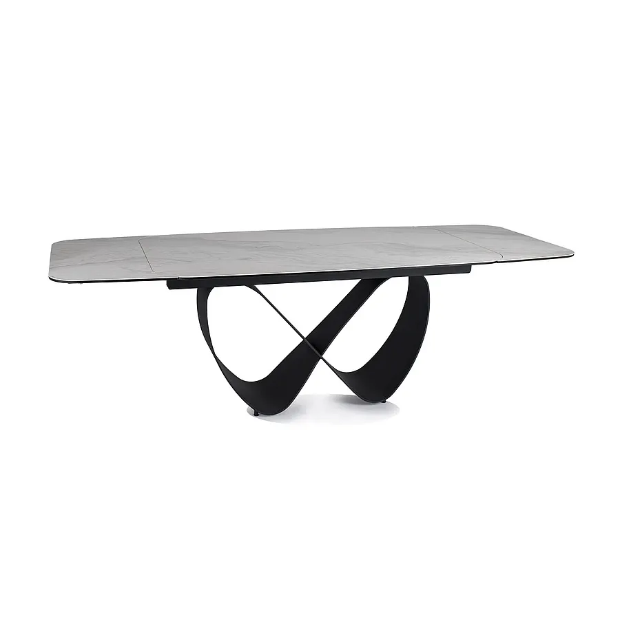 Mesa de comedor extensible porcelánico blanco Infinity