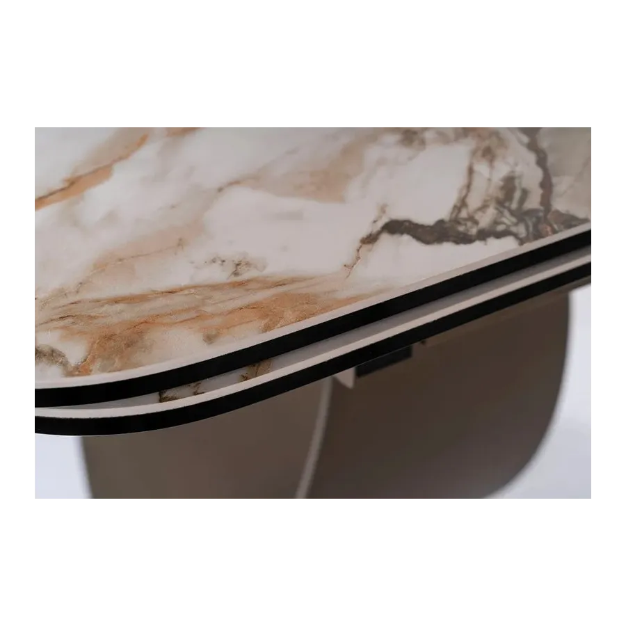 Mesa de comedor extensible porcelánico blanco Infinity