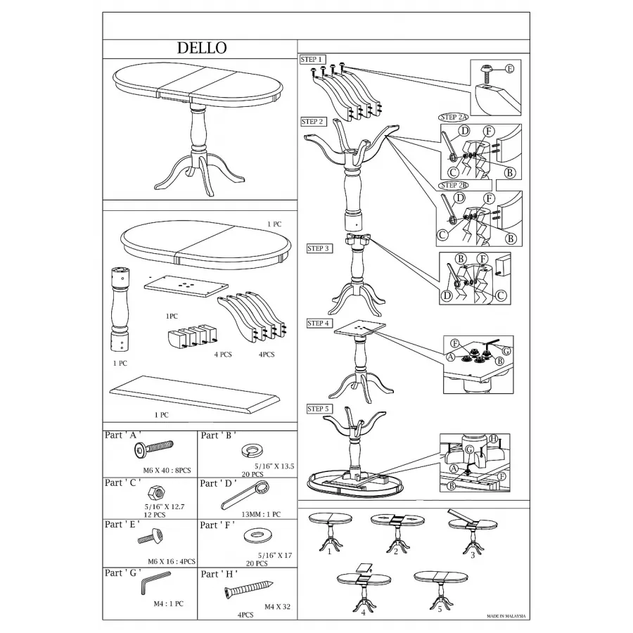 MESA DELLO EXTENSIBLE en mueblesguadalhorce.es