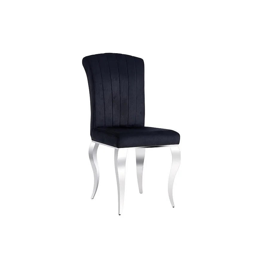 Silla Prince tapizado velvet negro en Mueblesguadalhorce.es