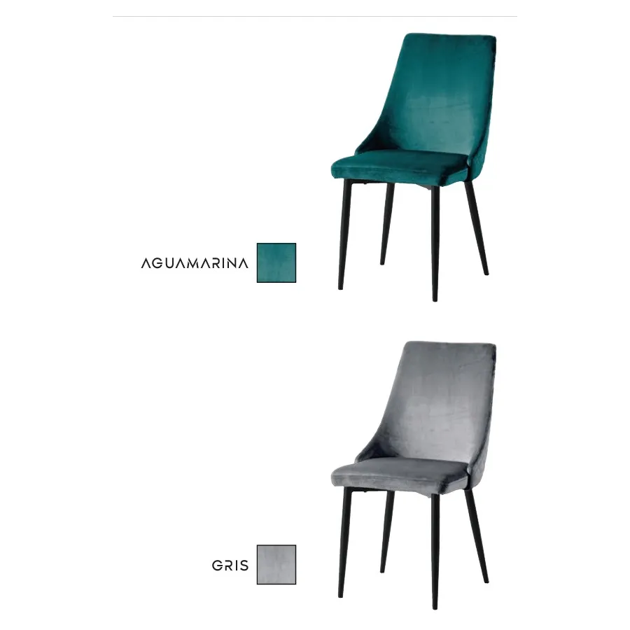 Silla tapizada metálica Penelope