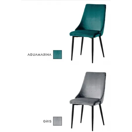 Silla tapizada metálica Penelope