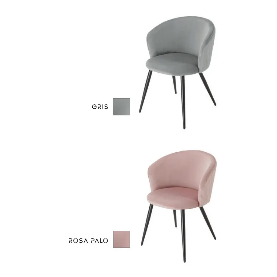 Silla tapizada metálica