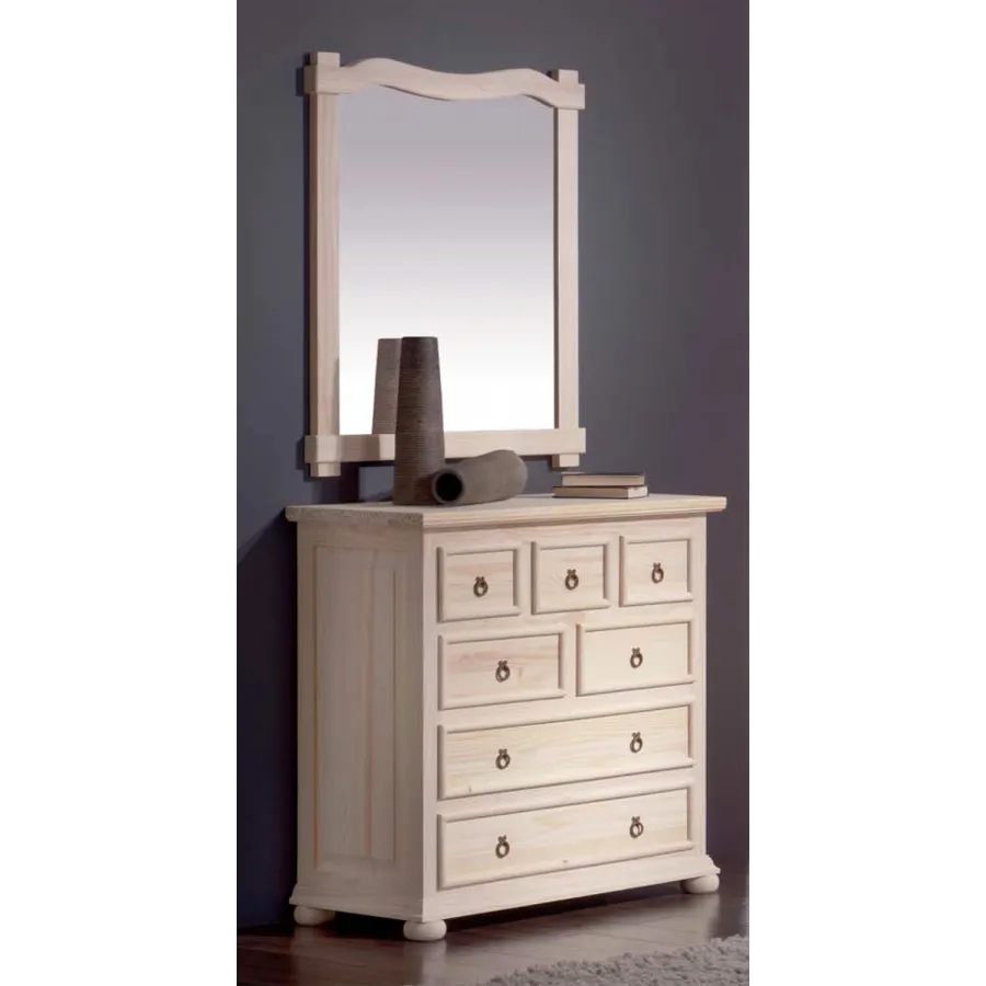 COMODA RUSTICA 4 CAJONES MADERA MACIZA