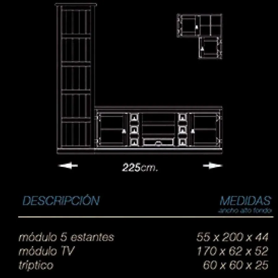 Salón Mexicano 225 cm.