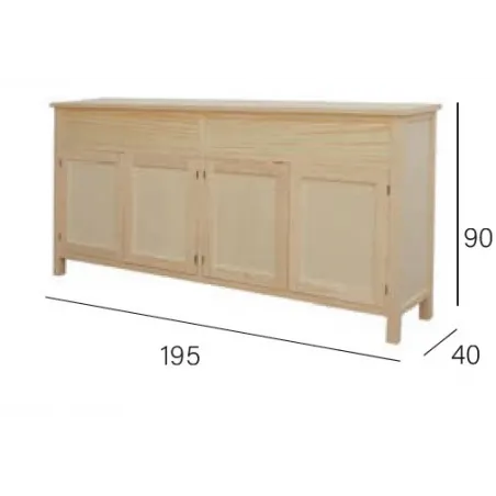 Aparador madera 195 cm. colonial