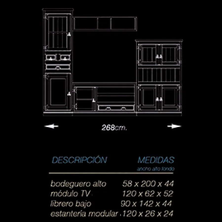 Salón Mexicano 225 cm.
