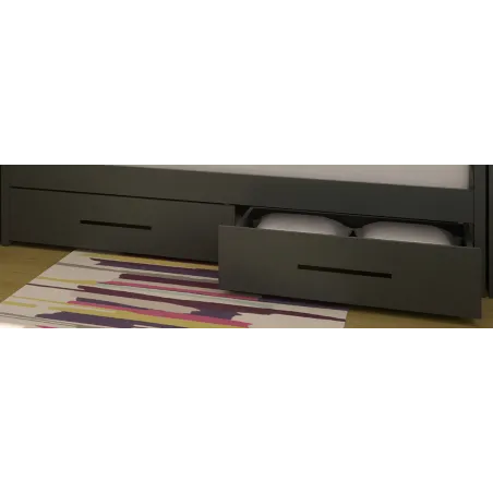 Cama compacta rústica madera 