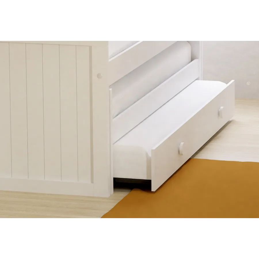 Cama compacta rústica madera 