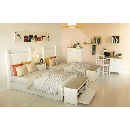 Cabecero rústico individual madera 