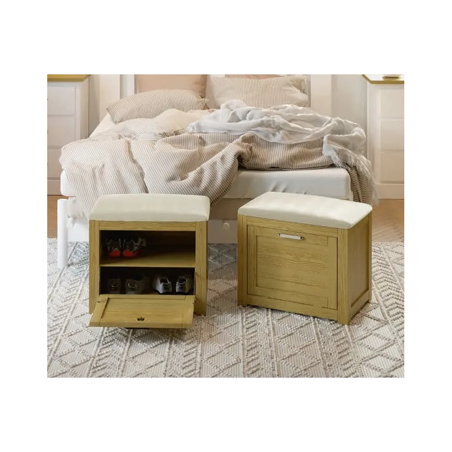 Arcón zapatero cruceta asiento pretapizado