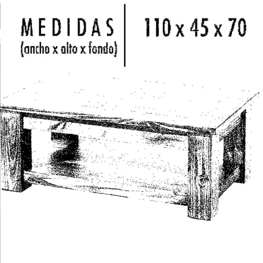 Mesa con revistero y cajones Mexicano