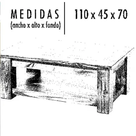 Mesa con revistero y cajones Mexicano