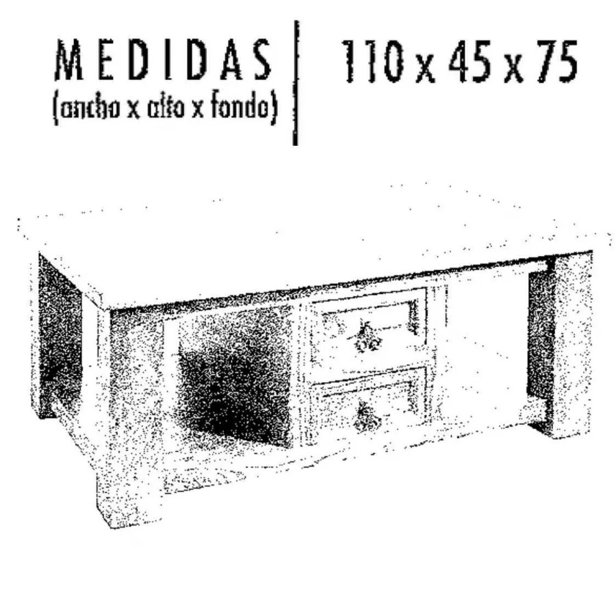 Mesa con cajones rústico Mexicano