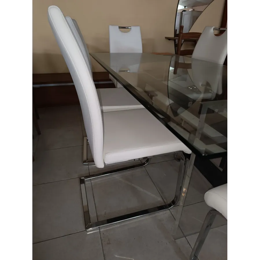 MESA CRISTAL CON SILLAS