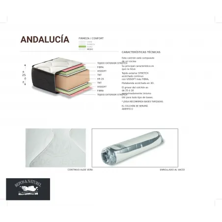 Colchón Andalucía en altura 25 diferentes Repos&Naturel