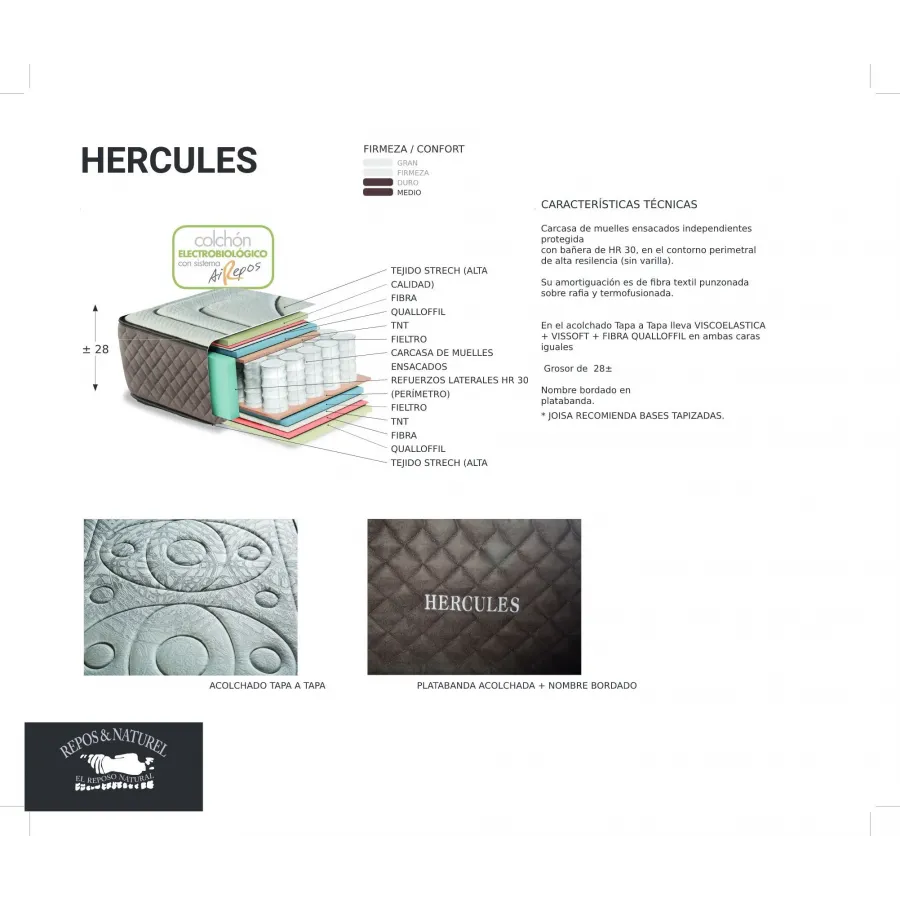 Colchón Hércules Repos&Naturel en Mueblesguadalhorce.es