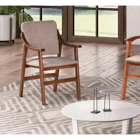 SILLON FIJO ESTRUCTURA MADERA RESPALDO RECTO