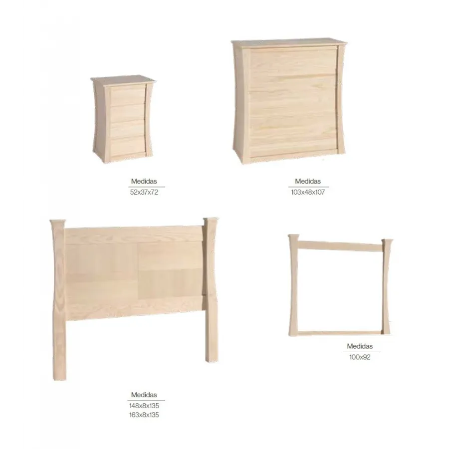 DORMITORIO VIENA EN MADERA MACIZA DISEÑO VINTAGE en muebledescanso el viso de malaga