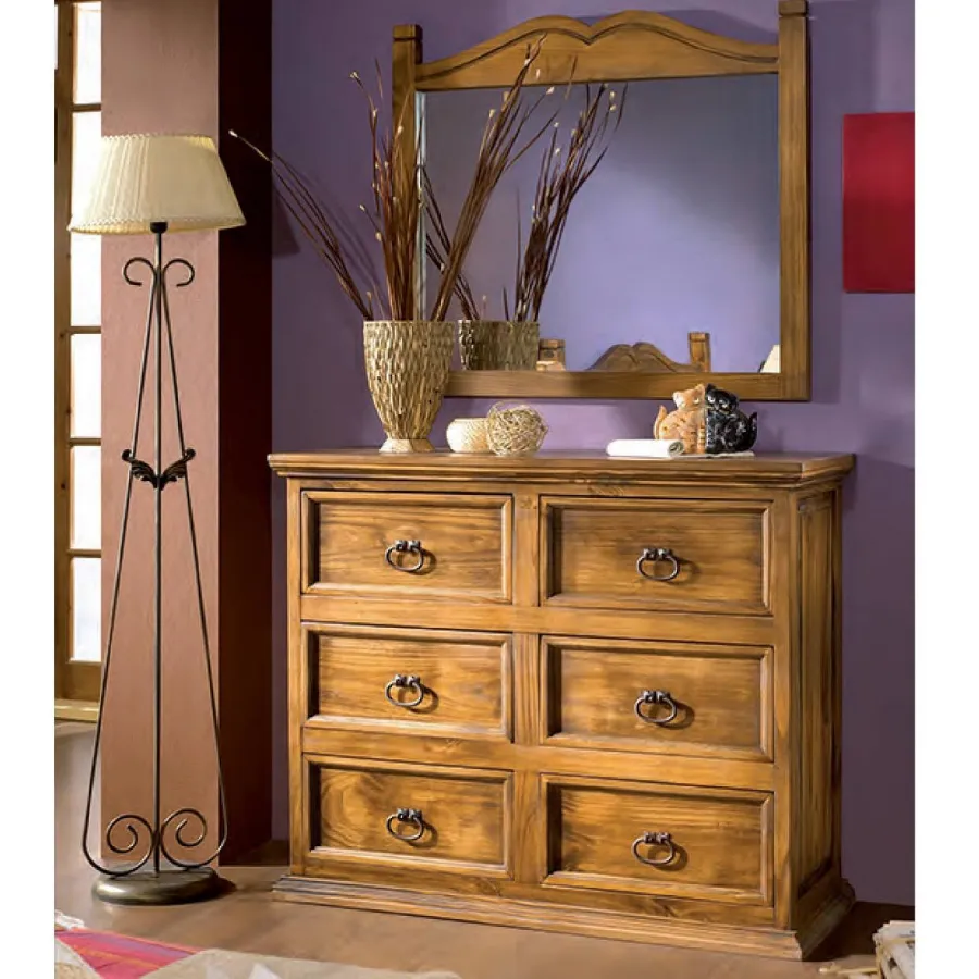 MUEBLES DE DORMITORIO ESTILO RUSTICO CON COMODA EN MUEBLEDESCANSO.COM