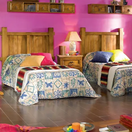 MUEBLES JUVENILES DE DORMITORIO ESTILO MEXICANO MACIZO